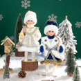 thumbnail image 4 of Muñecos Musicales de Papá Noel de La Sirenita de la nieve, juguetes de peluche artesanales, adornos de árbol de Navidad, decoración del hogar, regalo para niños, 30cm, 4 of 4