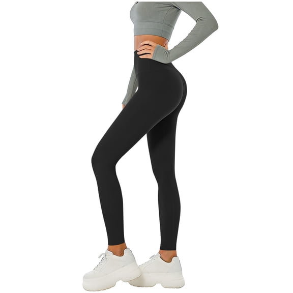 Amzcrzy Leggings for Women High Waisted Tummy Control Womens Sweatpants Versatile Casual Solid Color Workout Yoga Pants Comfortable Stretch Full Length Running Leggings S