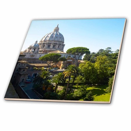 3dRose St. Peters Basilica, Vatican City, Rome, Italy. - Ceramic Tile, 6-inch