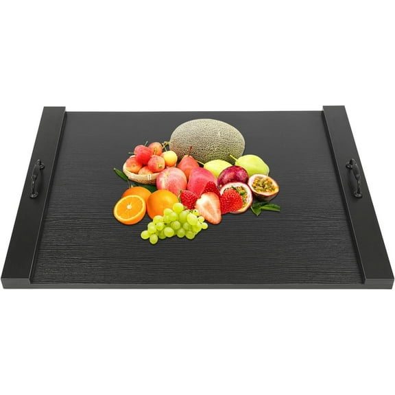 Board Stove Cover, Wooden Stove Top Covers for Electric Stove & Gas Burner with Handles, Stove Burner Covers Decorative Tray for Kitchen (Black, 30''x22'')