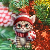 Gcvizuso Christmas Hats, Santa Hat, Christmas Tree Ornament 2024 Christmas Ornament 2024 2D Acrylic Christmas Pendant Hanging Ornaments For For Christmas Tree Holidays Party Car Home Decor