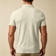 thumbnail image 6 of hoksml Men's Short Sleeve Collared Shirt 3 Button Collared Solid Breathable Regular Fit Golf Top for Business Daily Vacation Casual Wear, 6 of 7