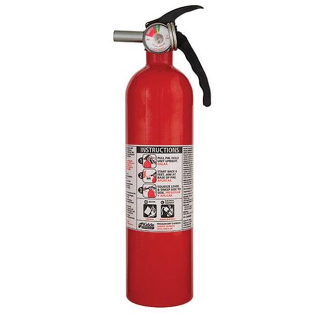 Kidde 466141MTL 3 lbs BC Fire Extinguisher with Metal Valve & Plastic Strap Bracket