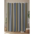 thumbnail image 4 of Fsddascl Orange Navy Blue Shower Curtain Set - 54" x 78" Washable Bathtub Curtain with 12 Hooks, Modern Abstract Vertical Striped Waterproof Fabric Stall Shower Curtains for Bathroom/Bathtub Décor, 4 of 6