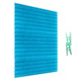 thumbnail image 2 of Limei Cordless Pleated Paper Shades Self Adhesive Room Darkening Blinds Light Filtering for Bathroom Balcony Living Room Window, 35.4"x59.1", Blue, 2 of 7