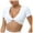 White, variant on Women's Yoga Short Sleeve Tight V-Neck Sports T-Shirt - High Strength Fitness Clothing with Padded Support, True to Size (S-L)
