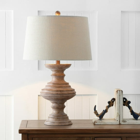 JONATHAN Y Scarlett 26.5" Resin LED Table Lamp, Brown, JYL1001A