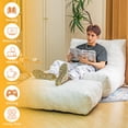 thumbnail image 5 of Stomze Bean Bag Chair with Ottoman, Comfy Bean Bag Sofa with Memory Foam, Lazy BeanBag Sofa with Footstool, Fireside Bean Bag Couch for Living Room, Bedroom, Apartment, 5 of 7