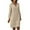 Khaki, variant on Patlollav Dress for Womens Casual Color Dress V Neck Long Sleeve Dresses with Button Up to 50% off