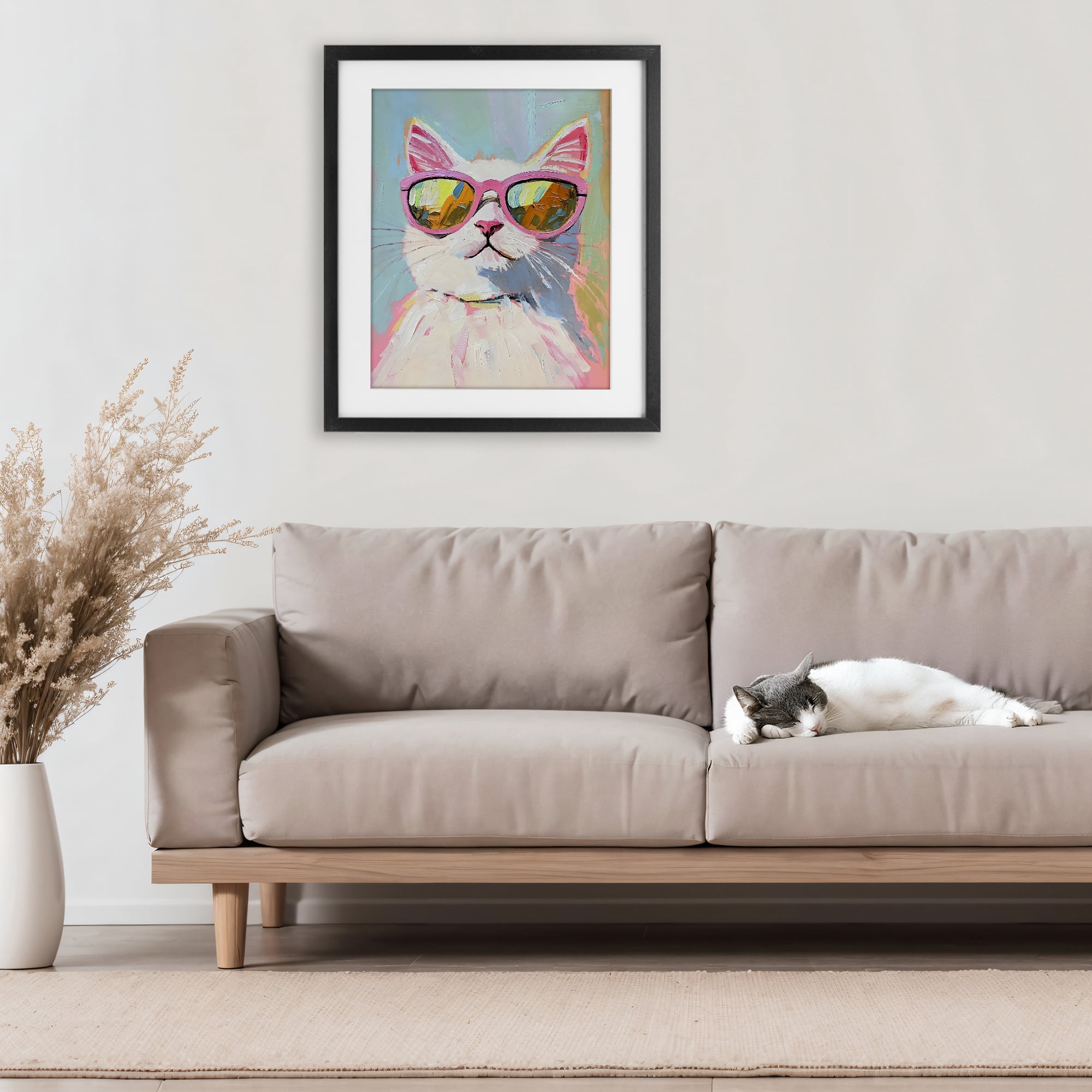 Stupell Industries Cool Cat in Sunglasses Black Framed Print Under Glass, design by The Prints Vibe