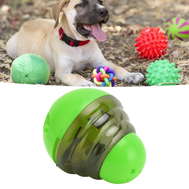 Pet Treat Puzzle Ball Toy, Slow Feeding Promote Digestion Dog Treat Dispensing Ball For Training Yellow,Green