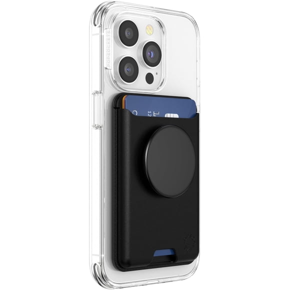 Funda para teléfono PopSockets Softgoods con empuñadura expandible, color negro