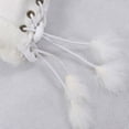 thumbnail image 7 of SPRING PARK Women's 1 Pair Fashion Winter Warm Imitation Rabbit Hair Solid Color Faux Leather Fingerless Gloves, 7 of 7