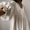 thumbnail image 5 of Women's French Dress Temperament Commuting V Neck Sleeves Loose Fitting Dress Cute Dresses for Women Summer Womens Fall Formal Dress Summer for Women Casual Fall Dress Tunic Women Summer Dresses for, 5 of 8