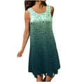 thumbnail image 2 of ClodeEU Summer Sleeveless Dresses for Women ,Casual Floral Print Tshirt Sundress with Pockets, Loose Tank Beach Dress Green,Womens Plus XXXXL, 2 of 4