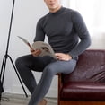thumbnail image 4 of JUNWELL 2Pcs/Set Long Johns Thermal Underwear for Men Fleece Lined Base Layer Set for Cold Weather, 4 of 7