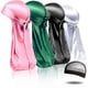 thumbnail image 1 of 4pcs Silky Durags, Silk Durag For Men Women Waves, Silk Durag Pack With 1 Wave Cap, Silky Satin Durag Extra Long Tails, 1 of 5