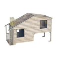 thumbnail image 1 of Casa de madera hecha a mano a escala 1/35, materiales de construcción de Zulema escena de la arquitectura, 1 of 8