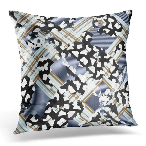 BOSDECO Celtic Splash Tartan Design Creative Stripes Ethnic Watercolor Effect Concepts British Check Pillowcase Pillow Cover Cushion Case 20x20 inch