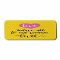 thumbnail image 1 of Saying Computer Mouse Pad, Love Reduces All to Common Level Saying with a Romantic Pink Heart, Rectangle Non-Slip Rubber Mousepad Large, 31" x 12" Gaming Size, Yellow Hot Pink Black, by Ambesonne, 1 of 2