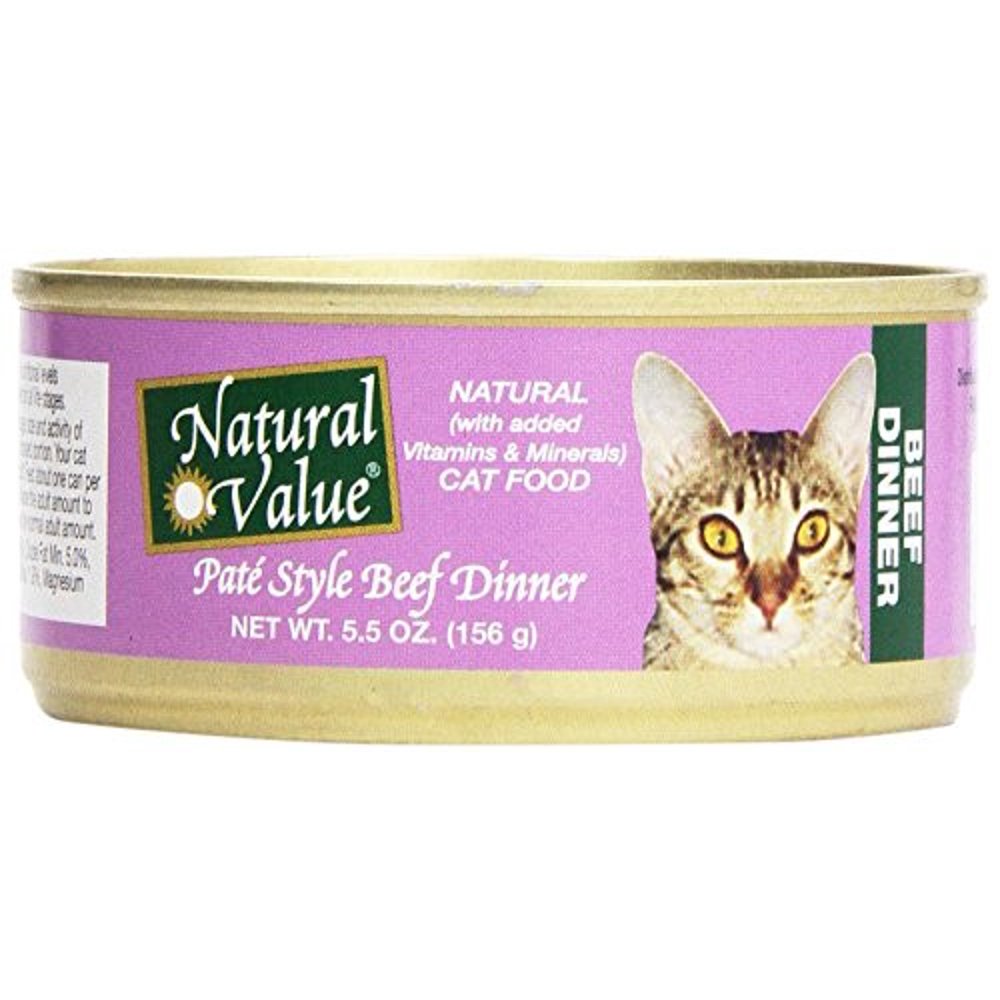 Natural Value Cat Food, Pate Beef, 5.5 Oz, 24 Ct