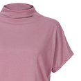 thumbnail image 5 of Blouse Décontractée en Coton à Manches Courtes Col Roulé pour Femmes, T-shirt Grande Taille, 5 of 5