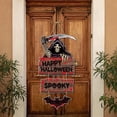 thumbnail image 2 of Letrero colgante de calabaza de Halloween, cartel de truco o trato de bruja escalofriante, decoración de puerta delantera, decoraciones de fiesta de Halloween para el hogar, 2023, 2 of 4