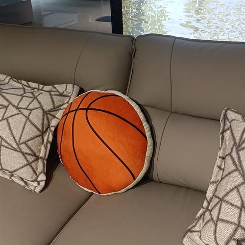 1 Pcs Plush Basketball Pillows，Fluffy Soft Stuffed Sports Throw Pillows Cute Basketball Shaped Cushions for Bedroom Nursery Room Decoration