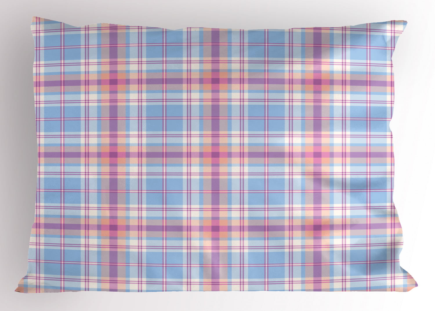 Checkerboard Plaid Blue Cosplay Print Roostery Pillow Sham 100% Cotton Sateen 26in x 26in Knife-Edge Sham 