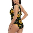 thumbnail image 4 of Gaeub Sunflowers3 Women's One Shoulder Ruffle Tummy Control Swimwear for Swimming Surfing Beach Party - Small, 4 of 8