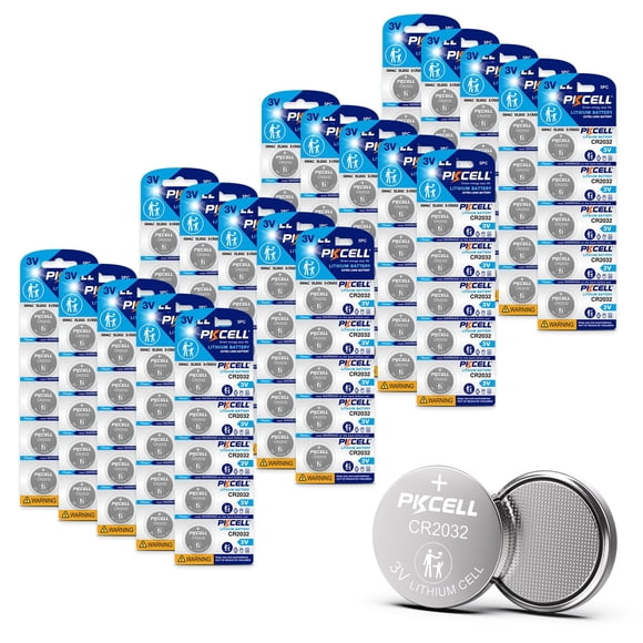 Batería PKCELL CR2032 de litio, 3 V, 210 mAh (paquete de 100)
