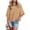 Khaki, variant on Women Fashion Solid Casual Round Neck Half Sleeve Tops T Shirt Blouse