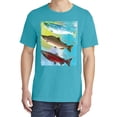 thumbnail image 2 of Wild Bobby, Atlantic Chum Sakeye Salmon, Fish, Trio Garment-Dyed Washed Look Short Sleeve Tees, Blue Lagoon, Small, 2 of 3