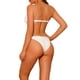 thumbnail image 3 of Conjuntos de bikini de dos piezas sin tirantes para mujer, traje de baño sólido con cordón, trajes de baño X-Large blanco, 3 of 5