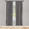 thumbnail image 4 of Ambesonne Ethnic Window Curtains, Abstract Colorful Lines Art, Each 28" W x 63" L, Blue Violet and Charcoal Grey, 4 of 4