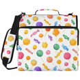 thumbnail image 2 of Zipper Binder with Shoulder Strap 2 inch 3 Ring Waterproof File Folder Organizer Bag 500 Sheet Cartoon Candy Pattern, 2 of 8
