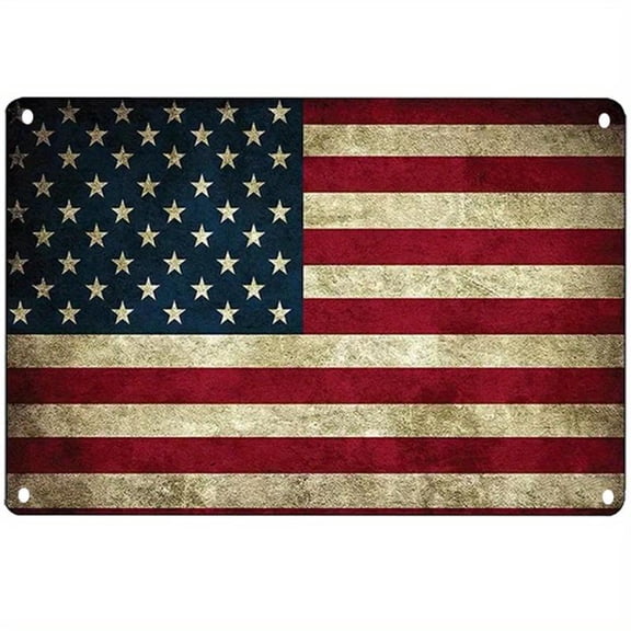 USA American Flag Metal Tin Sign (8 ''x 12''/20cm * 30cm), US United States Rustic Vintage Plaque Decor, Home Decor, Room Decor, Sence Decor, Restaurant Decor, Bar Decor, Cafe Decor, Garage Decor