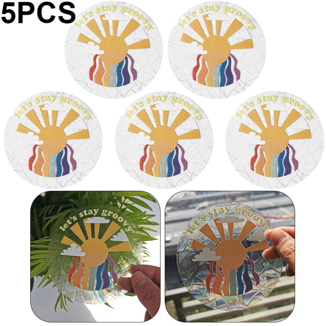 Pegatinas Prisma Arcoíris 5 Uds. Atrapaluces Pegatina Ventana PVC Del (RPS075)