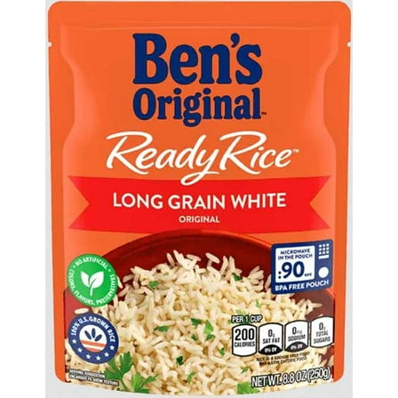 Bens Original Ready Rice Long Grain White Rice, 8.8 Ounce -- 12 per case
