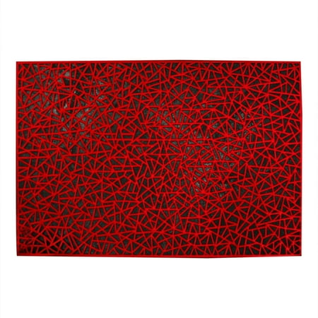 

Yueity Pvc Geometric Hot Stamping Hollow Home Dinner Plate Heat Insulation Western Food Bowl Table Coaster Placemat Red 1*Placemat Placemat Clearance