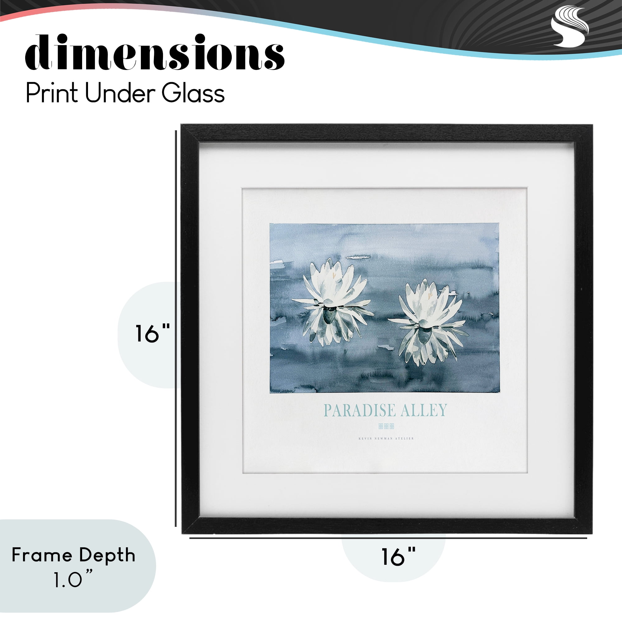 Stupell Industries Paradise Alley Water Lilies Black Framed Print Under Glass, design by Jadei Graphics