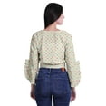 thumbnail image 2 of Moomaya Printed Womens Crop Top Wrap Style Top Wear Ruffle Long Sleeve Casual Summer Blouse, 2 of 6