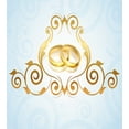 thumbnail image 3 of Ambesonne Wedding Duvet Cover Sets, Vintage Classic Rings, 2-Twin, Pale Blue Caramel Yellow, 3 of 4