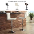 thumbnail image 3 of Bowery Hill 45.5" Contemporary Faux Leather Tufted Adjustable Bar Stool in Beige (Set of 2), 3 of 6