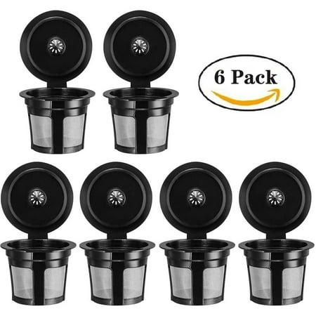 

PENGXIANG 6 PCS Reusable K-Cups for Keurig 1.0 and 2.0 Brewers Eco-Friendly Universal Fit Refillable Single Cup Coffee Filters Stainless steel Mesh Filter