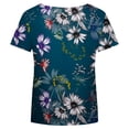 thumbnail image 5 of Patlollav Womens Plus Size,Womens Casual T-Shirt Floral Print V-Neck Short Sleeve Pullover Blouse Tops, 5 of 5