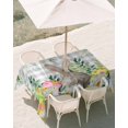 thumbnail image 3 of 60x120 Inch Outdoor Tablecloth with Umbrella Hole Zipper Rectangle Easter Bunnies Rectangular Tablecloths Outside Waterproof Spring Eucalyptus Easter Eggs Gray Plaid Patio Table Cover for Picnic, 3 of 8