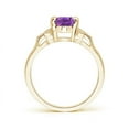 thumbnail image 2 of ANGARA Natural Vintage Style 1.15 ct Amethyst Ring with Diamond Accents in 14K Yellow Gold for Women (Size-8x6mm) | February Birthstone, Anniversary, Jewelry Gift for Women | Natural Amethyst Ring, 2 of 7