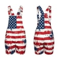 thumbnail image 4 of Bib Overalls for Men Splatter American Flag Print Short Overalls, Patriotic Holiday & Daily Casual Jumpsuit, 5XL, 4 of 4