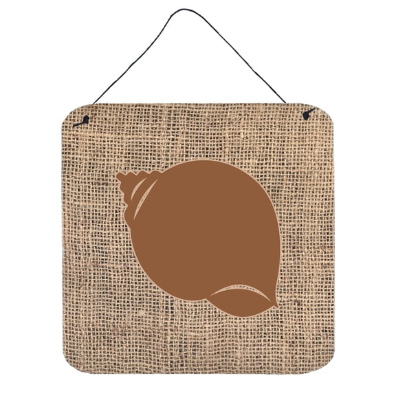 Shell Burlap and Brown Wall or Door Hanging Prints Brown